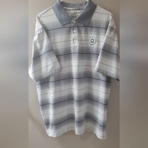 AHEAD Extreme Men's Polo Shirt in Gray and White Stripes